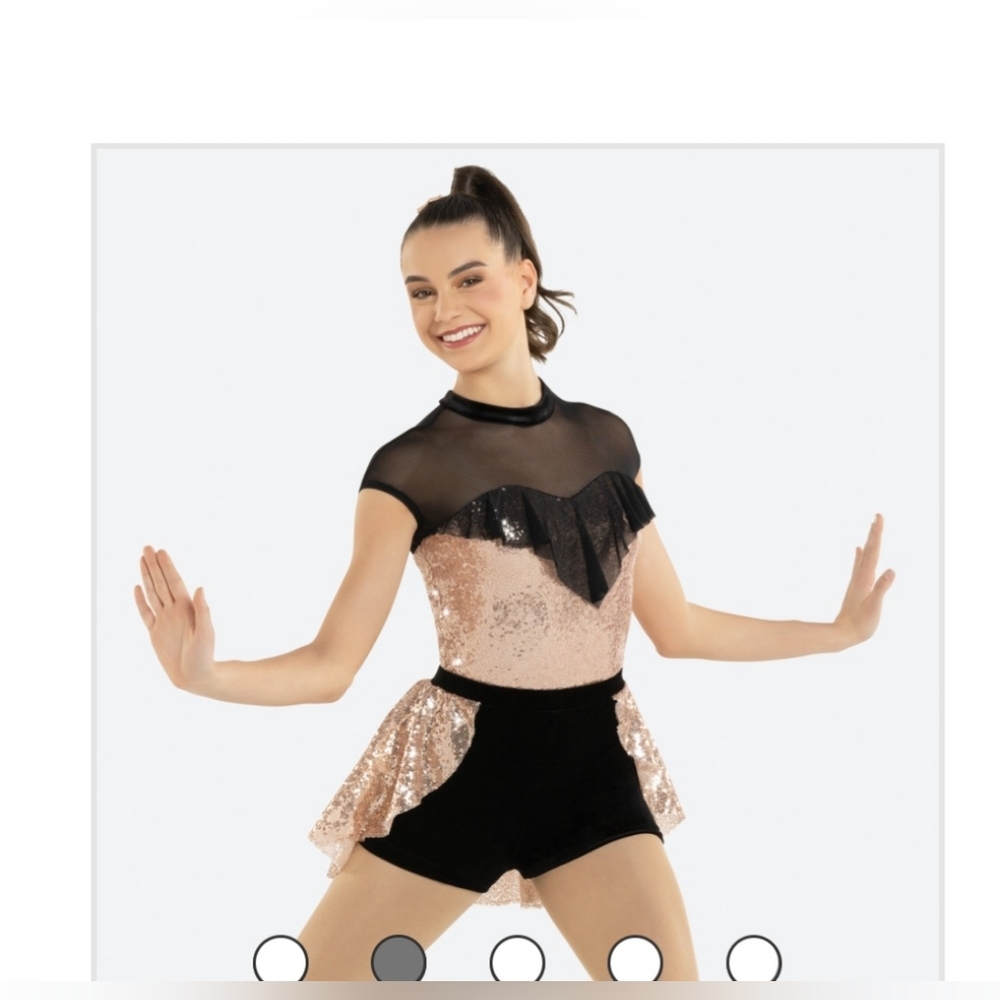 Revolution,dance custum, spandex, and stretch black velvet and lush sequence